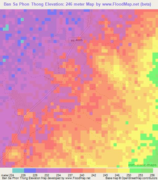 Ban Sa Phon Thong,Thailand Elevation Map