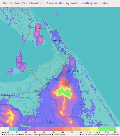 Ban Saphan Yao,Thailand Elevation Map