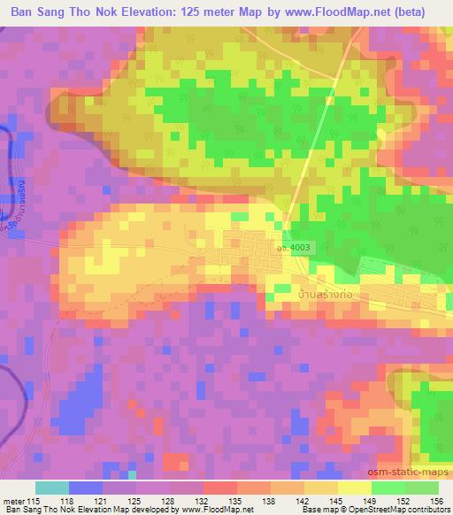 Ban Sang Tho Nok,Thailand Elevation Map