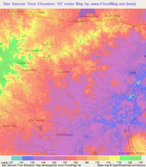 Ban Samran Thon,Thailand Elevation Map