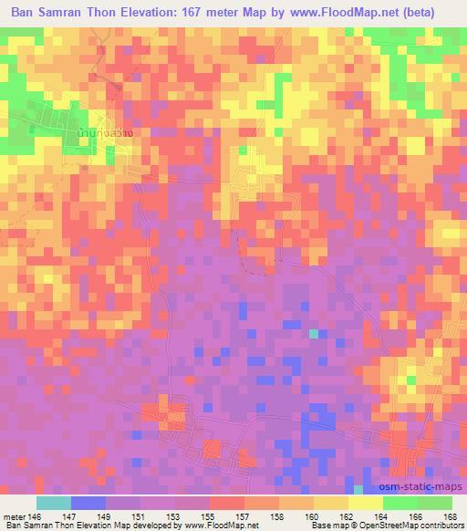 Ban Samran Thon,Thailand Elevation Map