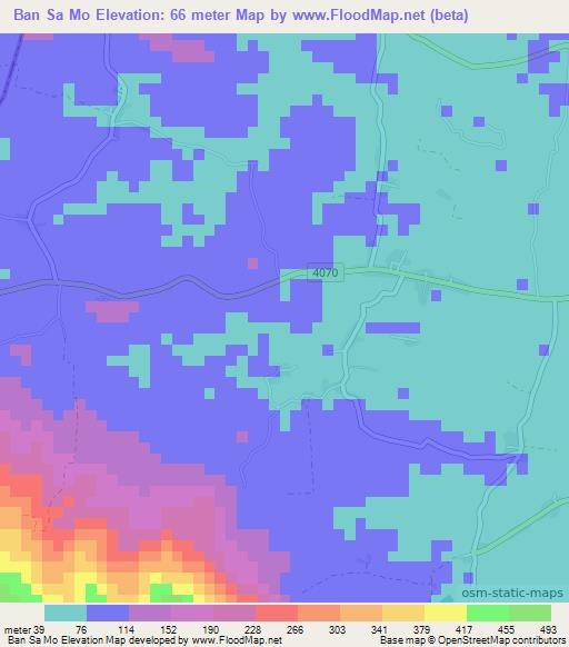 Ban Sa Mo,Thailand Elevation Map