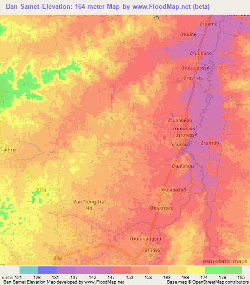 Ban Samet,Thailand Elevation Map