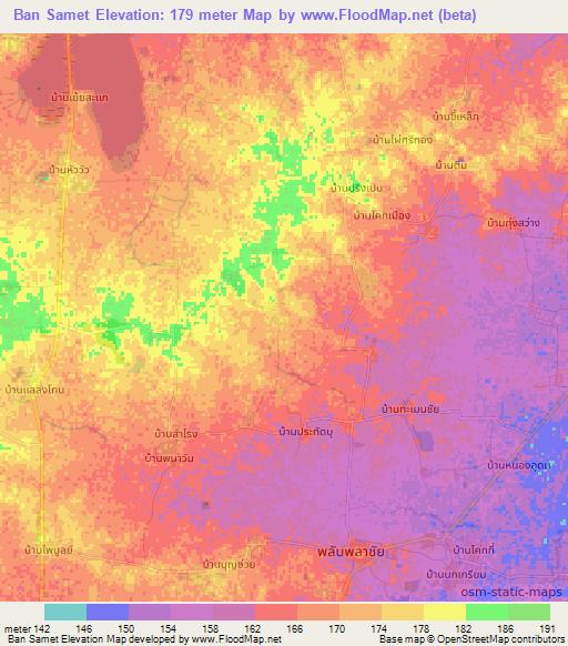 Ban Samet,Thailand Elevation Map