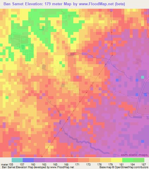 Ban Samet,Thailand Elevation Map