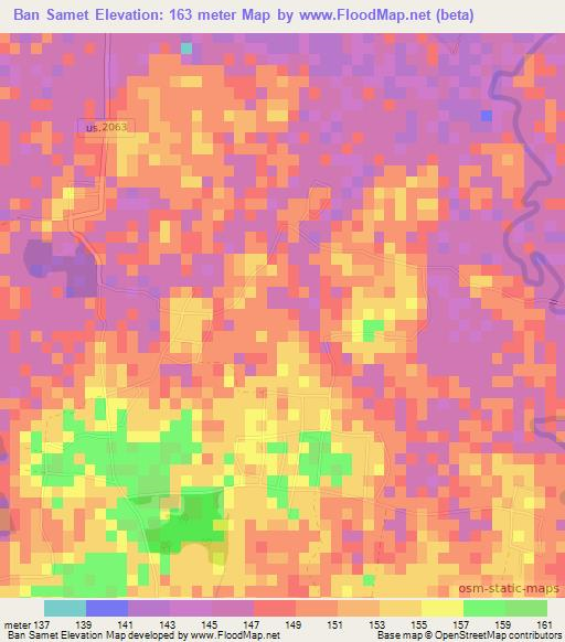 Ban Samet,Thailand Elevation Map