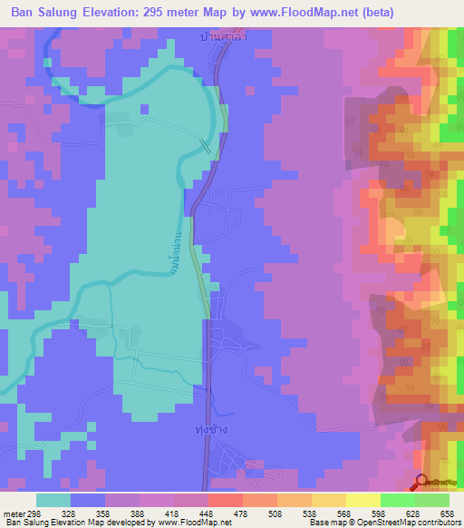 Ban Salung,Thailand Elevation Map