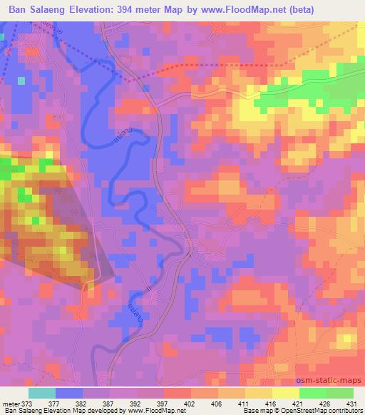 Ban Salaeng,Thailand Elevation Map
