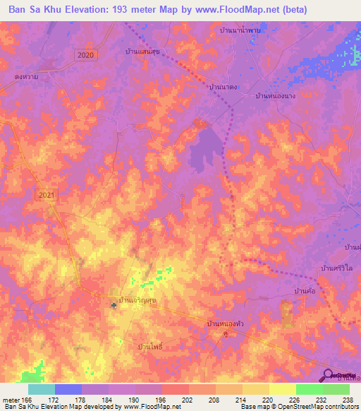 Ban Sa Khu,Thailand Elevation Map