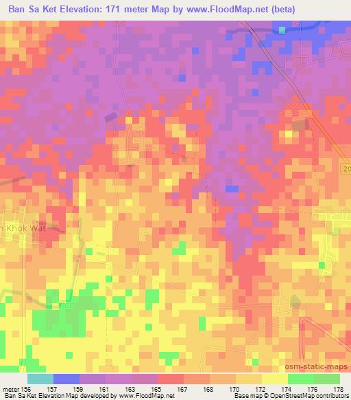 Ban Sa Ket,Thailand Elevation Map