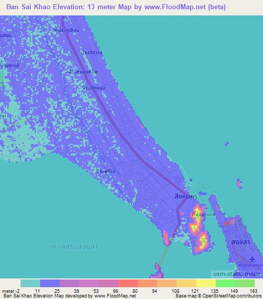 Ban Sai Khao,Thailand Elevation Map