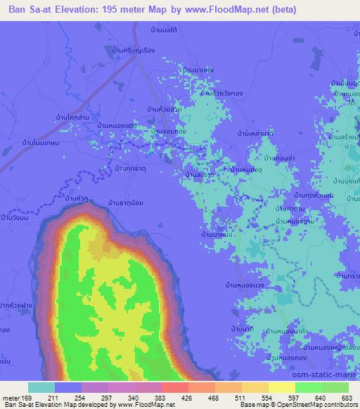 Ban Sa-at,Thailand Elevation Map