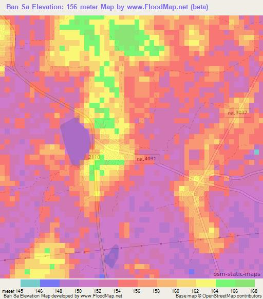 Ban Sa,Thailand Elevation Map