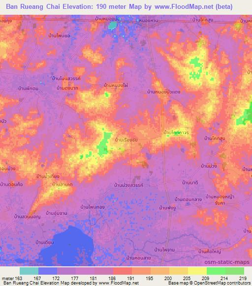 Ban Rueang Chai,Thailand Elevation Map