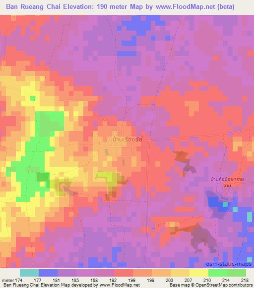 Ban Rueang Chai,Thailand Elevation Map
