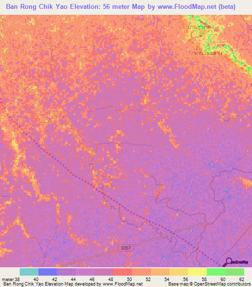 Ban Rong Chik Yao,Thailand Elevation Map