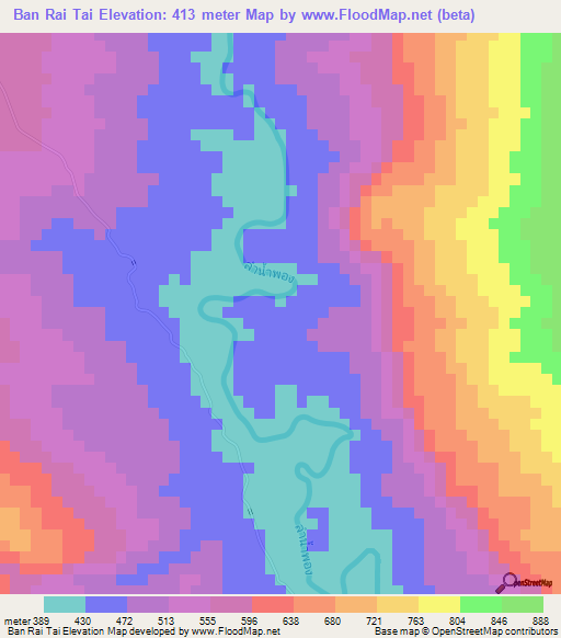 Ban Rai Tai,Thailand Elevation Map