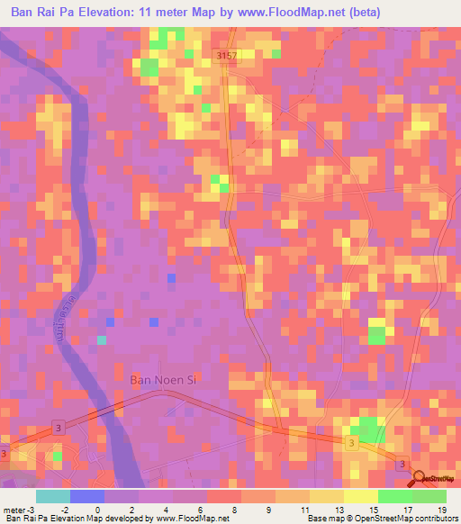 Ban Rai Pa,Thailand Elevation Map