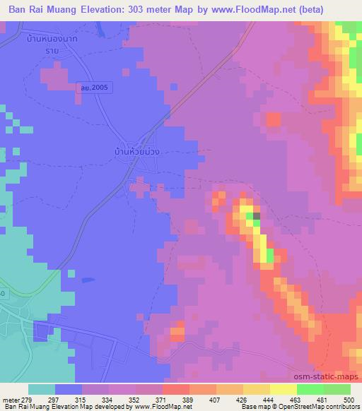 Ban Rai Muang,Thailand Elevation Map