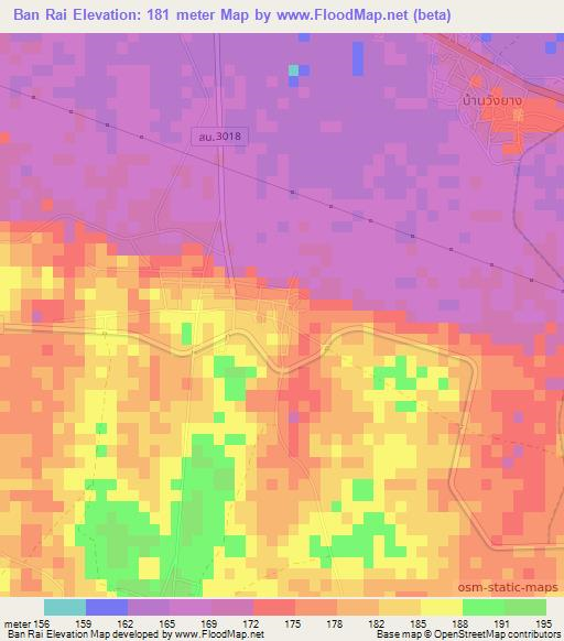 Ban Rai,Thailand Elevation Map