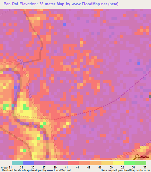 Ban Rai,Thailand Elevation Map