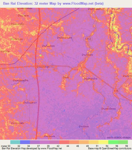 Ban Rai,Thailand Elevation Map