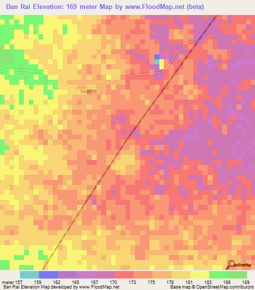 Ban Rai,Thailand Elevation Map
