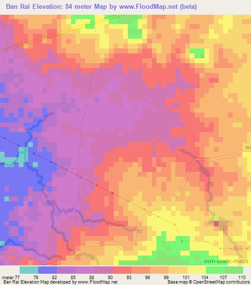 Ban Rai,Thailand Elevation Map