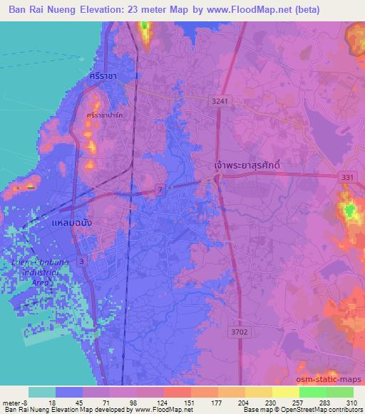 Ban Rai Nueng,Thailand Elevation Map