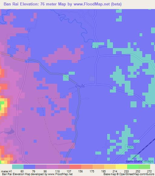 Ban Rai,Thailand Elevation Map