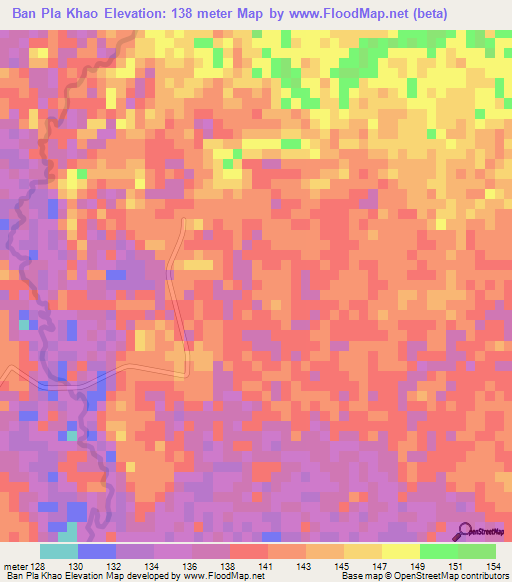 Ban Pla Khao,Thailand Elevation Map