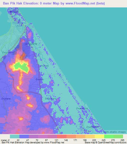 Ban Pik Hak,Thailand Elevation Map