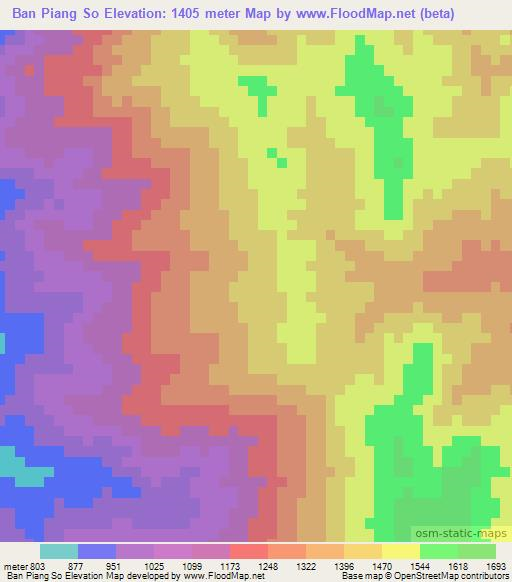 Ban Piang So,Thailand Elevation Map