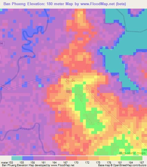 Ban Phueng,Thailand Elevation Map