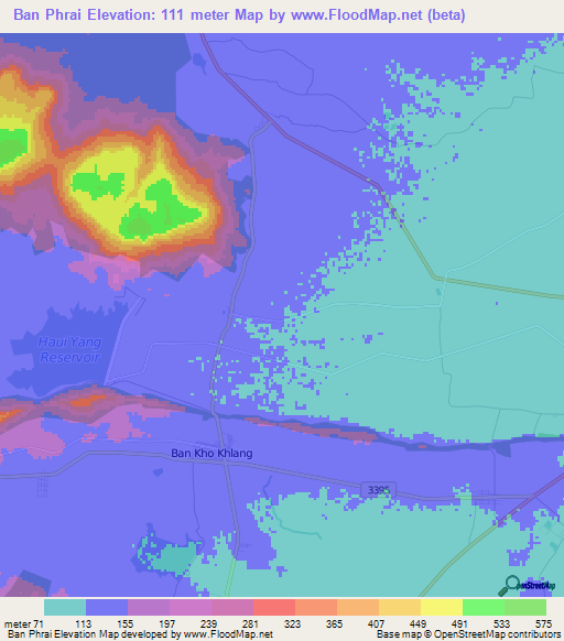 Ban Phrai,Thailand Elevation Map