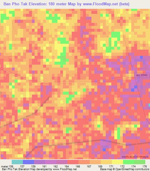 Ban Pho Tak,Thailand Elevation Map