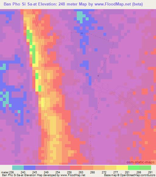 Ban Pho Si Sa-at,Thailand Elevation Map