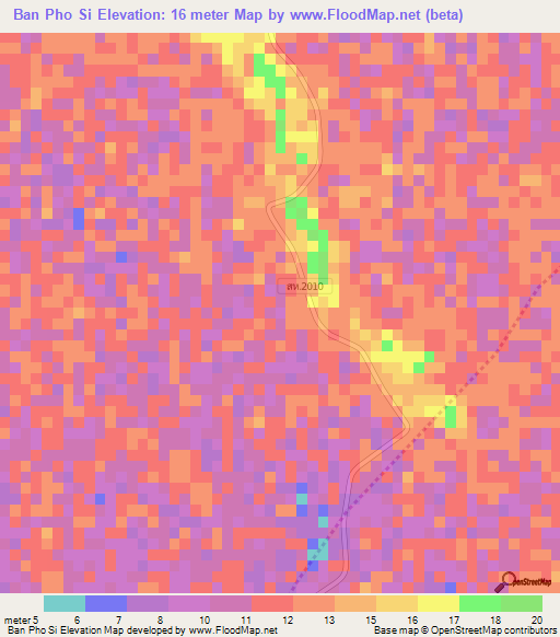 Ban Pho Si,Thailand Elevation Map