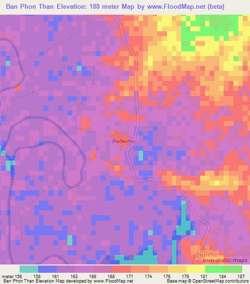 Ban Phon Than,Thailand Elevation Map