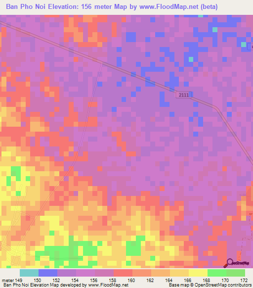 Ban Pho Noi,Thailand Elevation Map