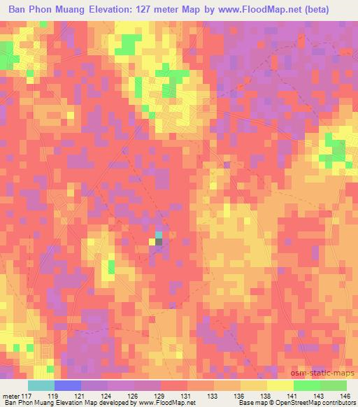 Ban Phon Muang,Thailand Elevation Map