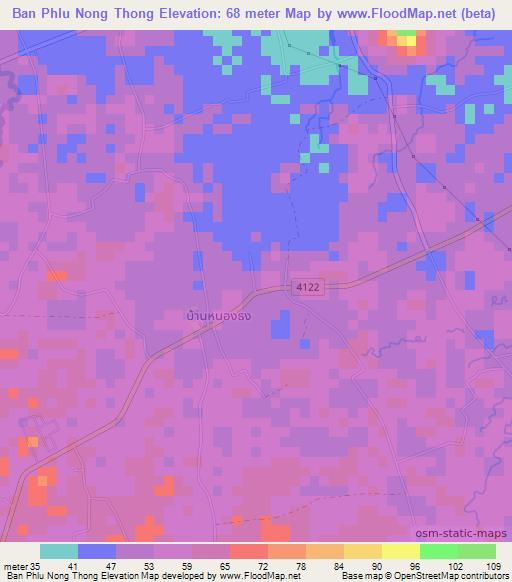 Ban Phlu Nong Thong,Thailand Elevation Map