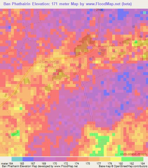 Ban Phathairin,Thailand Elevation Map