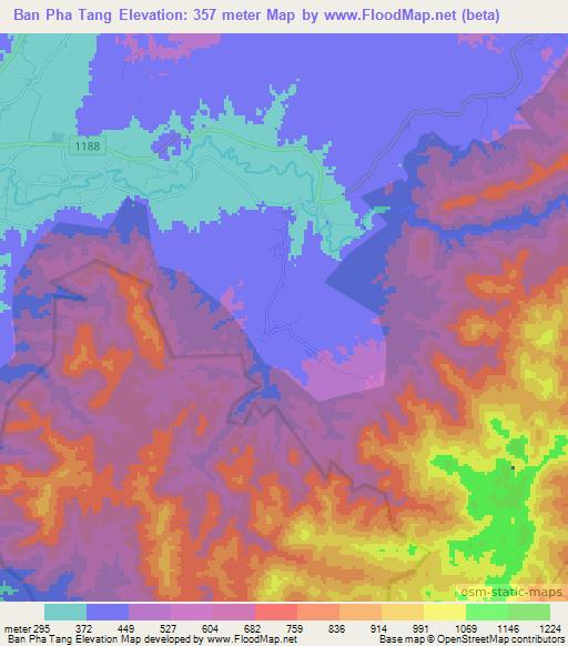 Ban Pha Tang,Thailand Elevation Map