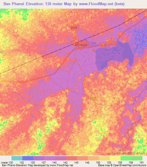 Ban Phansi,Thailand Elevation Map