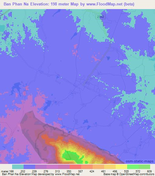 Ban Phan Na,Thailand Elevation Map