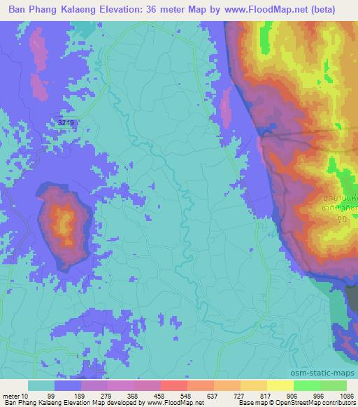 Ban Phang Kalaeng,Thailand Elevation Map