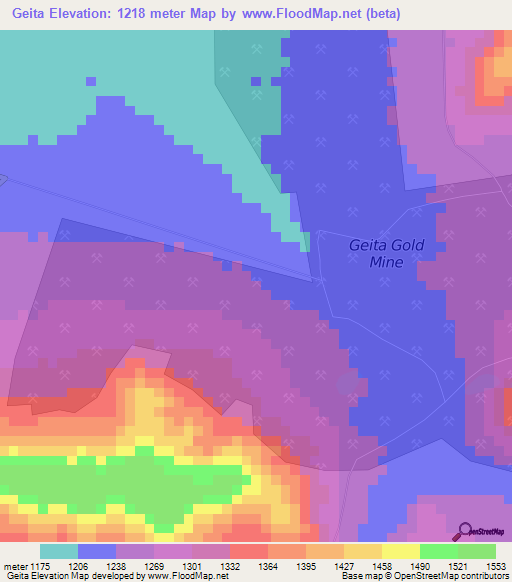 Geita,Tanzania Elevation Map