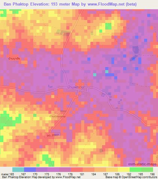 Ban Phaktop,Thailand Elevation Map