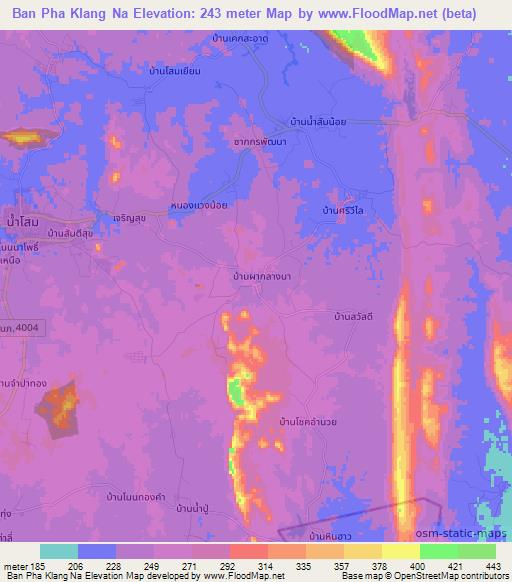 Ban Pha Klang Na,Thailand Elevation Map